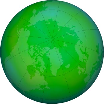 Arctic ozone map for 2008-07